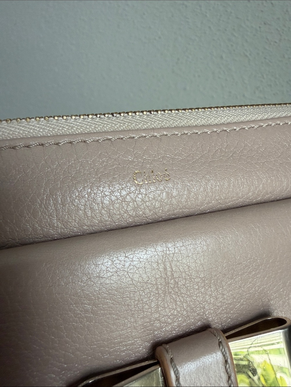 CHLOE Blush Nude Calf Leather Bow Continental Wallet Clutch - Picture 2 of 9